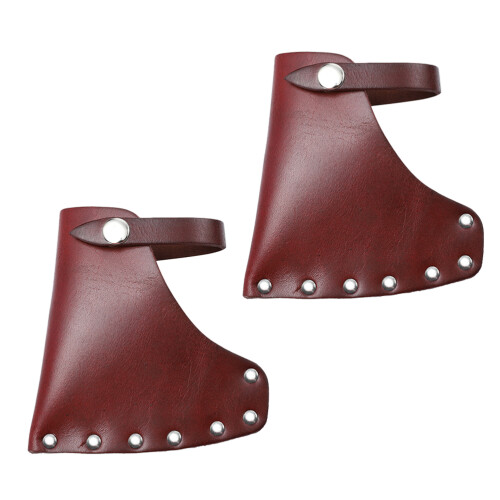 4Pièces De Hache En Cuir Marron Multifonctionnelle Anti- 1