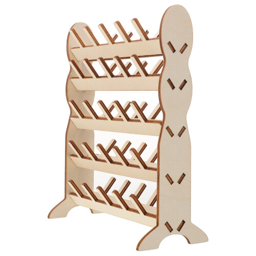 5Pièces Support À En Bois Beige Pour Projets DIY 1