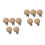 10Pièces Bois Rond Clips Bébé Beige Durable 5