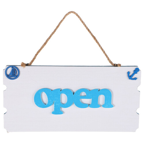 2Pièces Décoration Bois Bleu Ciel Ouvert Fermé Porte