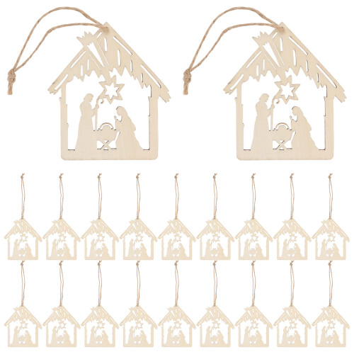 200St Kerstdecoratie Beige Nativity Scene Hangend 1