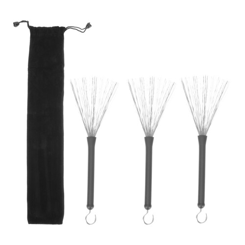 9Pcs Balanced Weight Stainless Steel Drum Brushes with Drawstring Bag 1