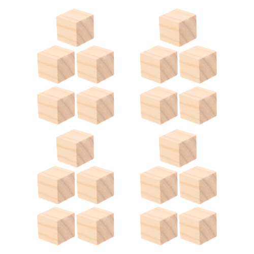 40Pièces Cubes Bois Beige Pour Scrapbooking Construction DIY