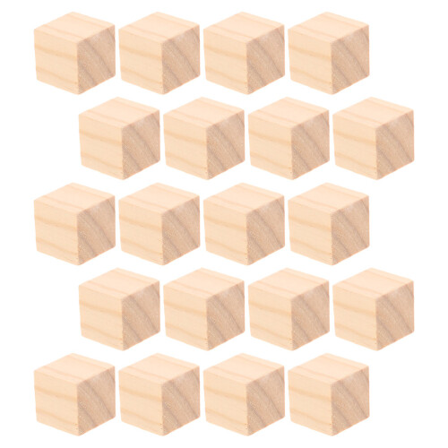 40Pièces Cubes Bois Beige Pour Scrapbooking Construction DIY 2