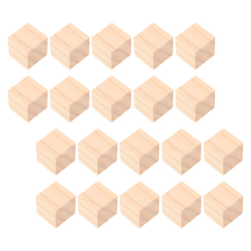 40Pièces Cubes Bois Beige Pour Scrapbooking Construction DIY 1