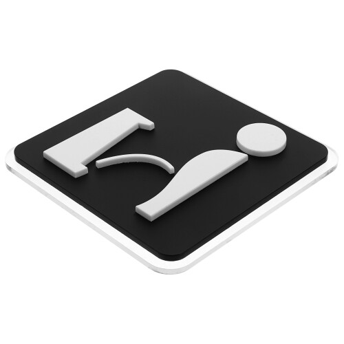3Pièces Signes Toilettes Hommes Noir Autoadhésifs Pour 2