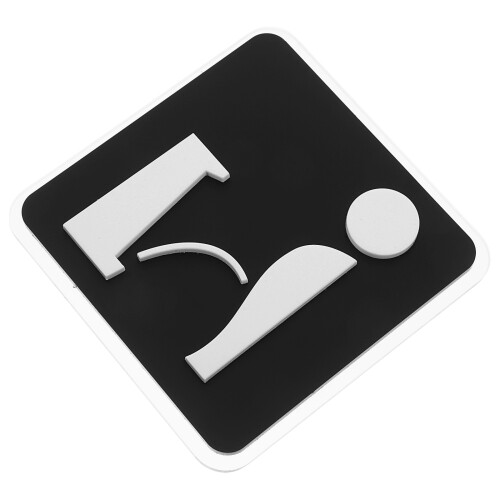 3Pièces Signes Toilettes Hommes Noir Autoadhésifs Pour 1