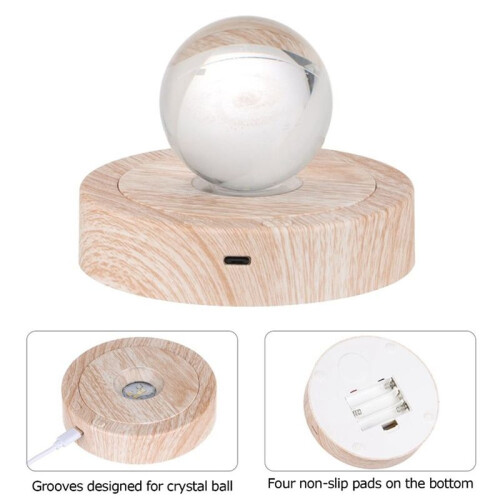 Round Stand Led Rotating Display Stand Base for Crystals Lighted Base 8 Light Modes Display Pedestals(Black)