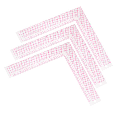 12Pièces Règle L Couture Rose Polyvalente Pour Projets De Mode 1