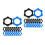 40St Elastische Microfoonringen Set Hexagonale Antislip Beschermhoezen 8