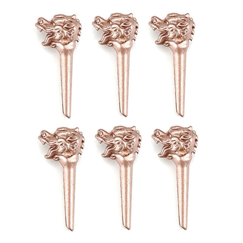6Pcs Dragon  Metal Acoustic Guitar Bridge Pins Strings Fixed Cone