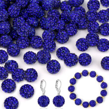 150 Pcs 10mm Rhinestone Beads for Jewelry Making, Clay Rhinestone Beads for Bracelet Necklace Earring Dark