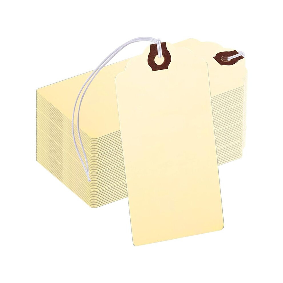 300Pcs Hang Tags With String,Shipping Labels With Reinforced Hole And Elastic String,Writeable,Perfect For All Occasions 4712023231328
