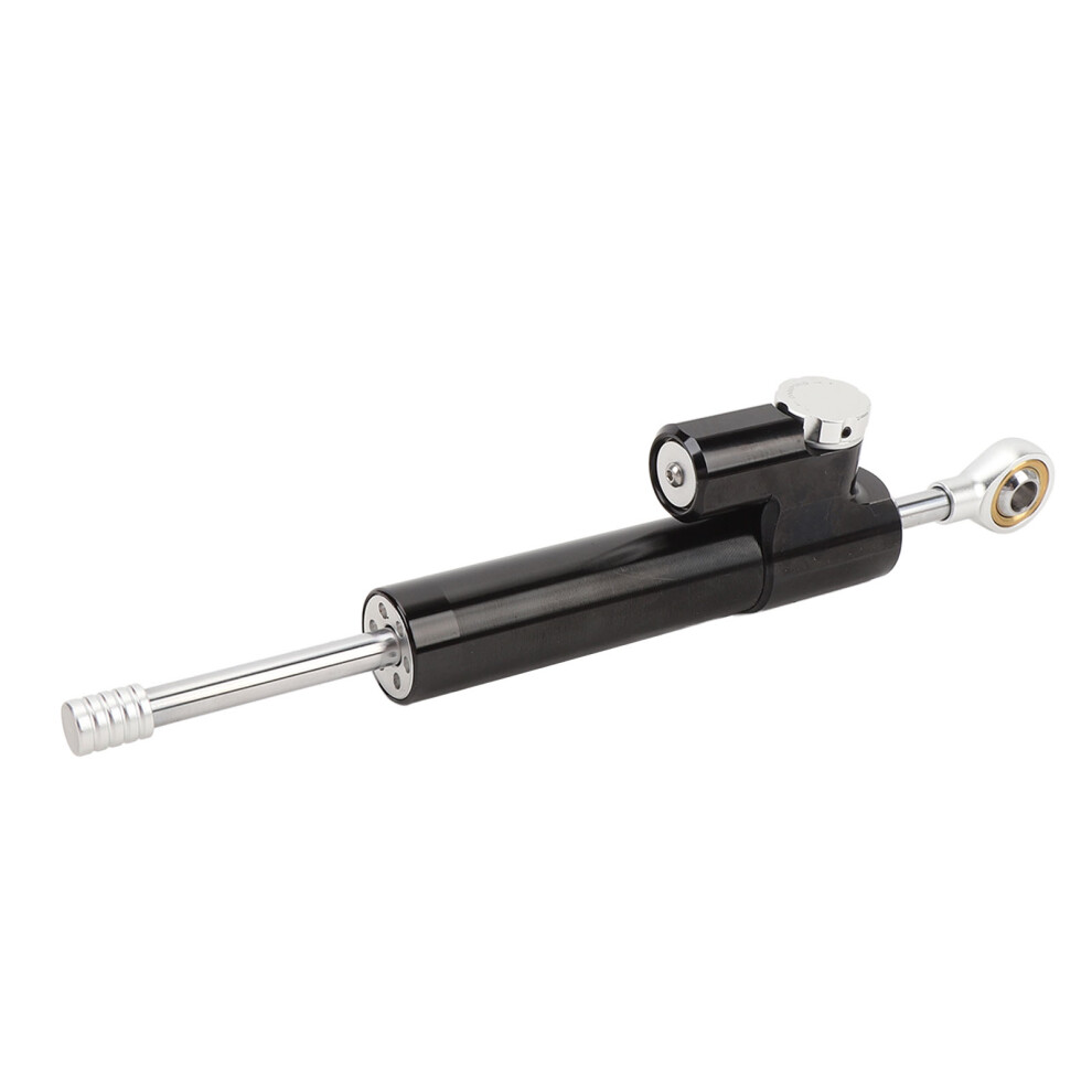Adjustable Motorcycle Steering Damper Universal Fit 75Mm Silver/Black 8021384430124