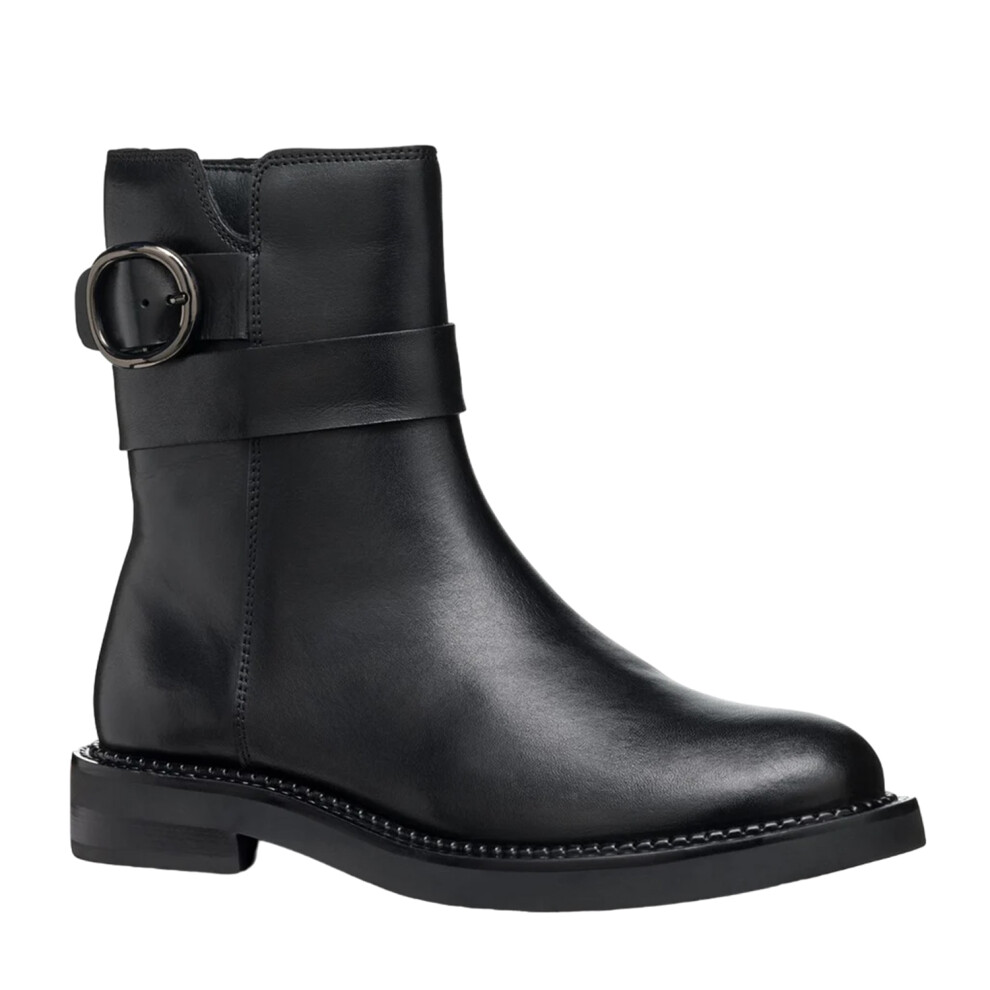Geox (7 Uk, ) Womens/Ladies Serilda Patent Leather Ankle Boots Black