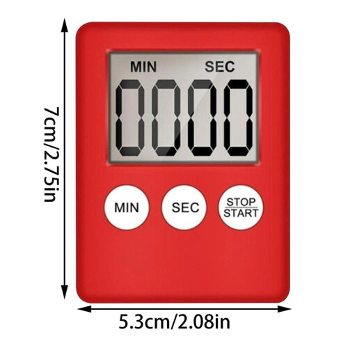 Digital Kitchen Timer, Timer, Egg Timer, Suitable for Work, Sports Timer, Game, Cooking Timer, 2 Pack Red 2
