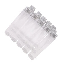 15Pcs 110Ml Plastic Test Tube,Clear Flat Test Tubes,Plastic Test Tubes with Screw Caps for Candy,Beans,Party Decor
