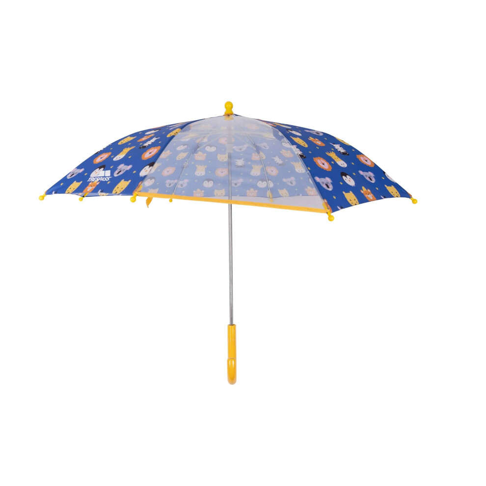 Trespass Childrens/Kids Drizzle Animal Print Stick Umbrella Blue