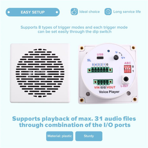 For  Voice Player Embedded Audio Player for Automated Guided Vehicle MP3 Triggerable Sound Player 2