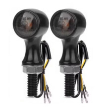 2Pcs Motorcycle 12V Turn Signal Light 3Pin Indicator Light Taillight Lamp Brake Lamp Daul Color Yellow White Light