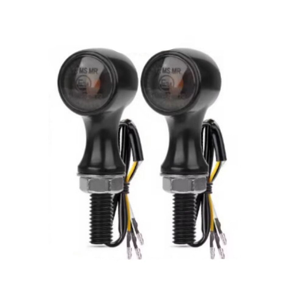 2Pcs Motorcycle 12V Turn Signal 3Pin Indicator Tail Lamp Brake Lamp Daul Color White Light/Yellow 4711613414691
