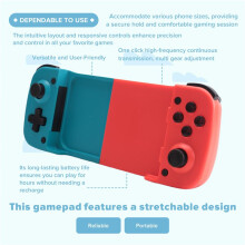 D3 Wireless Stretchable Game Controller 5.0 Mobile Phone Gamepad Controller for Android IOS,A