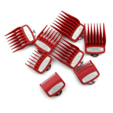 8Pcs Professional Limit Comb Cutting Guide Combs Set for & Kemei & Clipper Comb Guard Barberia Red