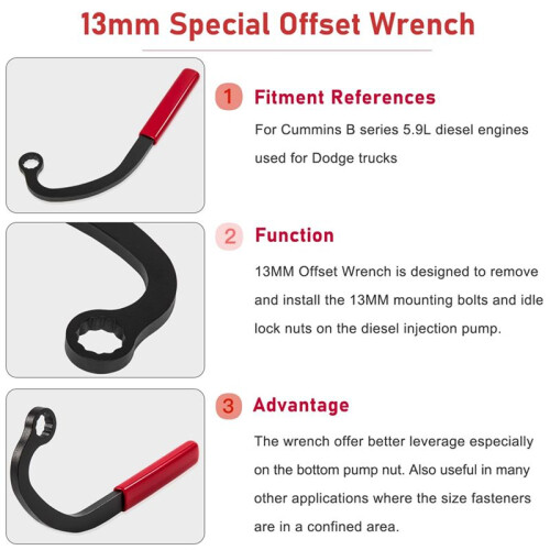 13mm Injection Pump and Idle Lock Nut Wrench for   Trucks Engines 2