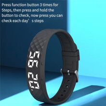 Bracelet LED Digital Clock Band Running Pedometer Monitoring Band Vibration Reminder Grey