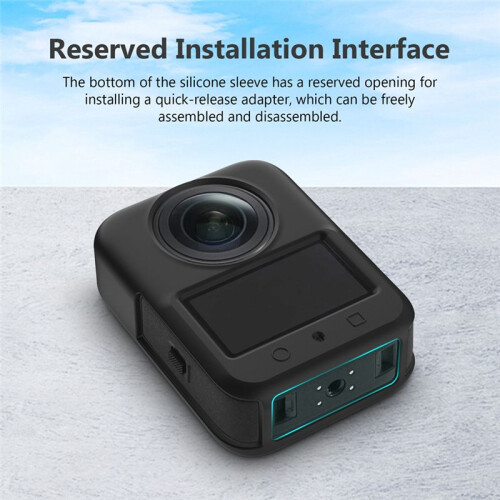 Silicone Case for  Osmo 360 Protective Case with Lens Protective Case Action Camera Protect Accessories Black 2