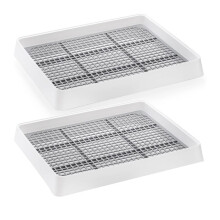 2 Pack Large Rabbit Litter Box, Bunny Restroom Litter Tray, Small Animals Litter Pan Toilet Potty Trainer with Grate