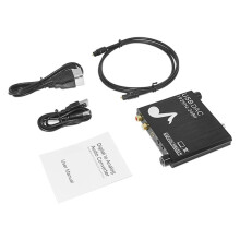 USB DAC 192kHz 24Bit Digital to Analog Converter with Bass&Volume Control Coaxial Toslink to Analog Stereo L/R RCA
