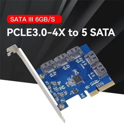 Placa PCI-e Riser PCIE 3.0-4X para 5 Placa de Expansão  Placa Adaptadora PCIE para  Riser Card para PC 1