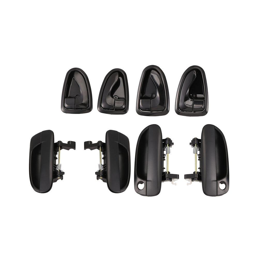 8Pcs Front Rear Left Right Outside Door Handle Inside Door Handle For Accent 1.5L 1.6L 2000-2006 Black 6032318074521