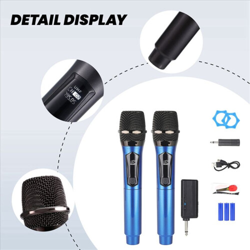Wireless One-to-Two Home Microphone 6.35 Interface Professional Handheld Microphone for KTV Performance Stage 2