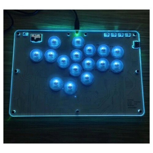 Arcade Joystick Hitbox Controller RGB Fighting Game Keyboard 16 Keys All-Button Controller for PS5 PS4 PS3 2