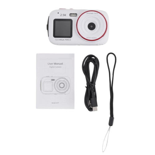 Digital Camera 16x  Dual Screen 72MP HD Camera with MP3 Player Function Auto Focus Camera for Kids White 2