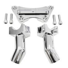 3-1/2 Inch Pullback Handlebar Risers & Top Clamp Kit for  Dyna Softail Fat Boy