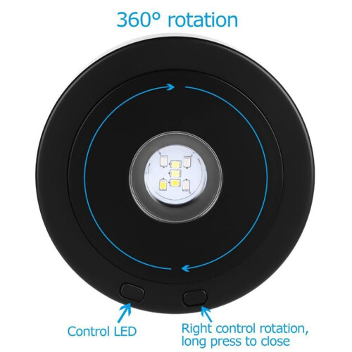 Round Stand Led Rotating Display Stand Base for Crystals Lighted Base 8 Light Modes Display Pedestals(Black) 2