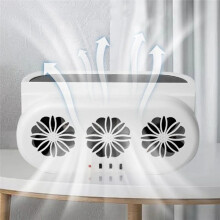 Ventilatore Scarico per Auto Alimentato Ad Energia Solare e Ricarica USB Ventilatore da Finestra 3 Ventole Sistema di Raffreddamento del Radiatore