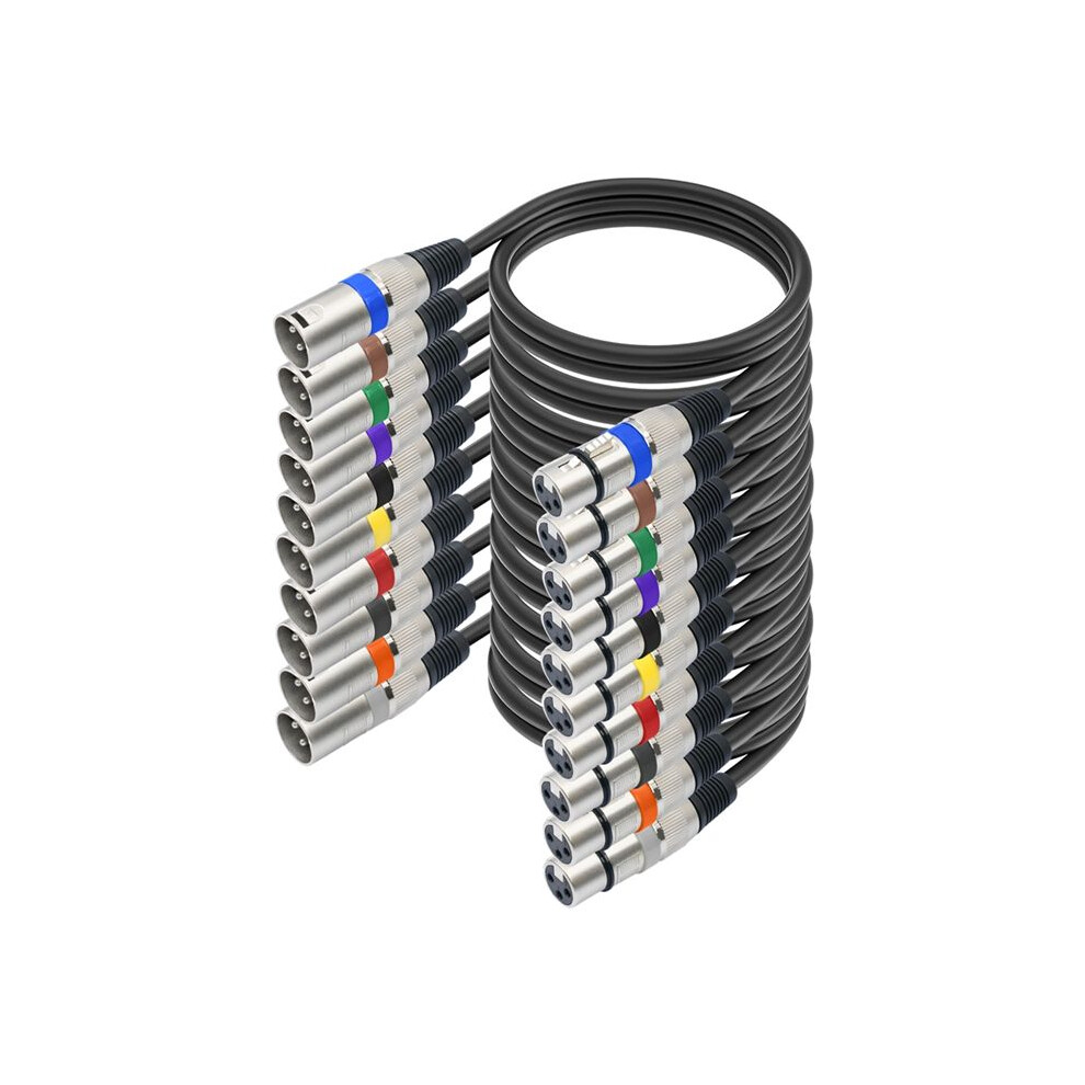 10Pcs Dmx512 Xlr Cable Male To Female Audio Cable 3 Pin Dmx Cable For Microphone Mixer Amplifier 1.5M 6032031578252