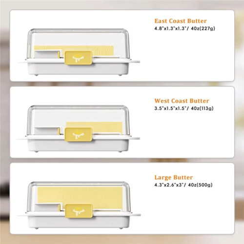 Butter Storage Box with Quantitative Cutting Spoon and Lid - Cheese Keeper, Refrigerator Butter Crisper for Freshness
