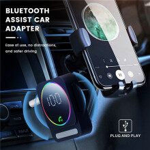 Adaptateur de Voiture 5.3 AUX Récepteur Audio Annulation Adaptateur de Musique de Voiture Micros Intégrés Mains Libres Noir
