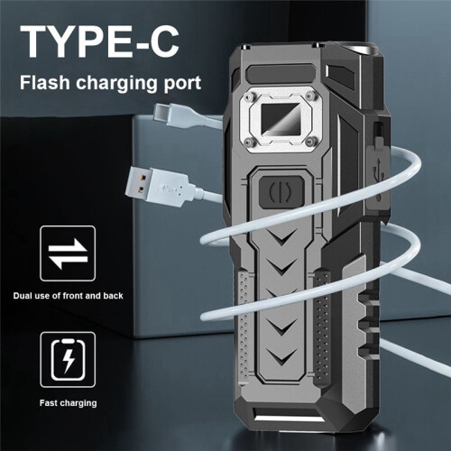 LED Flash Light USB Rechargeable Handheld Flashlight with Power Display Waterproof Work Light for Outdoor Camping 1