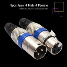 8 Pairs XLR Connector 3Pin Audio Microphone MIC XLR Male Plug Female Jack Adapter