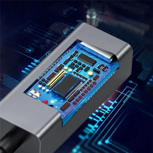 Adaptateur Type-C Vers Ethernet Convertisseur D'Interface Type-C Vers RJ45 pour  Types D'Ordinateurs Portables Gris 2