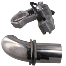 Electric Exhaust Cutout Valve with Flanged Pipes 12V Power Outlet Adjustment 51mm 2.0inch