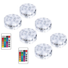 6 Pezzi LED RGB Luce Sommergibile 16 Colori Lampada Subacquea per Laghetti Decorazione Feste Basi Vasi Spa Acquari