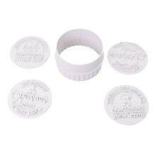 4 Piece Personalized Christmas Cookie Stamp with Cutter, Custom Merry Christmas Cookies Handcrafted Gift for Baking