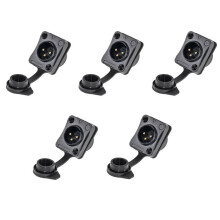 Suporte de 3 Pólos Plugue de Áudio para Microfone Macho e Fêmea À Prova D'Água de 3 Pólos Suporte de Cabeça XLR com Rosca Balanceada Xlr, D